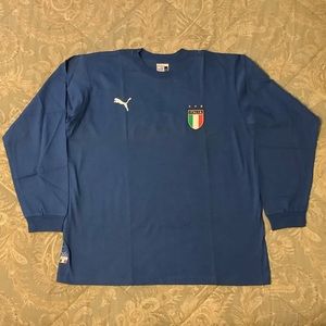 Vintage Puma Italia National Team Soccer Long Sleeve Shirt Mens Sz XL